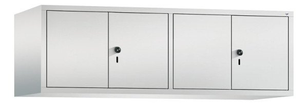 C+P Aufsatz-Garderobenschrank Evolo, 4 Abteile, H500xB1590xT500 mm, Lichtgrau, 48092-42 S10004