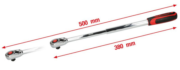 KS Tools 1/2" CHROMEplus Teleskop-Umschaltknarre, 36 Zahn, 918.1270