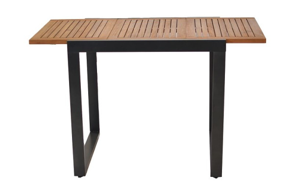 Merxx Naxos Balkonausziehtisch, graphit, 80 (120) x 70 cm, Tischplatte aus Akazienholz, Aluminium und FSC Akazienholz, 22009-217