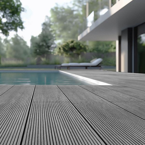 HOME DELUXE WPC Terrassendielen Komplettset (inkl. Unterkonstruktion) SAMANA, Hellgrau VE: 2 m², 35436