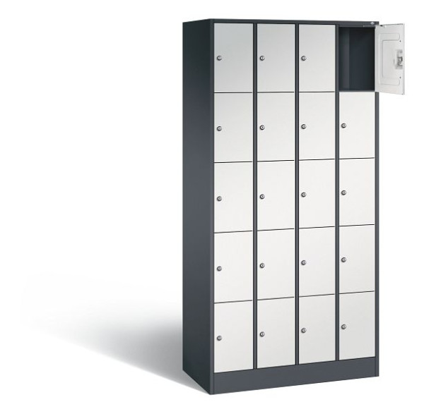 C+P Schließfachschrank Serie 8070, H1950xB900xT480mm, Farbe: Schwarzgrau / Lichtgrau, 80700-40 S10283