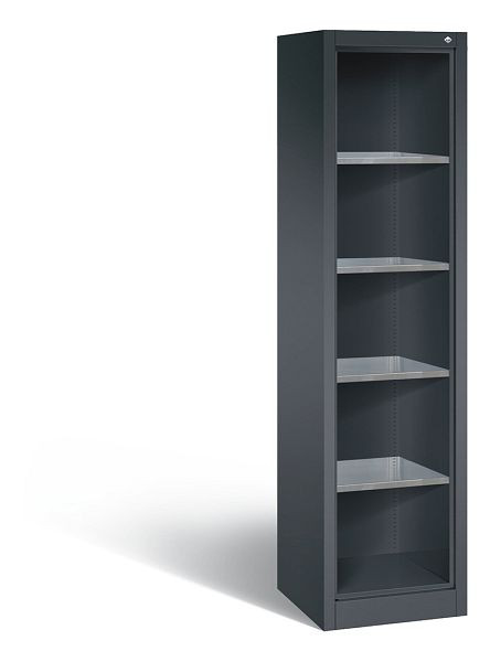 C+P Stahlregal mit Rückwand Acurado, H1950xB502xT500mm, Farbe: Schwarzgrau, 8901-02 S10013