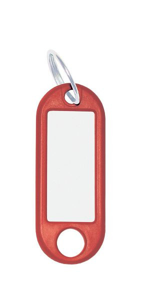 Eichner Schlüsselanhänger aus Kunststoff mit Ring 18 mm, inkl. Beschriftungsetikett, Farbe: Rot, VE: 1 Pack à 100 Stück, 9219-01383-020