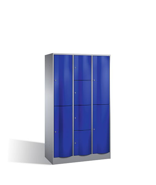 C+P Kombi-Schließfachschrank Resisto, H1950xB1148xT540mm, Farbe: Weißaluminium / Enzianblau, 8070-3722 S10010