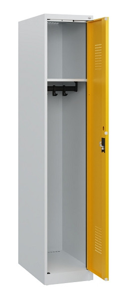 C+P Spind Evolo PLUS, Sockel, 1 Abteil, 1630x300x500mm, 7035/1004, Zylinderschloss, 0490205-10 S10019
