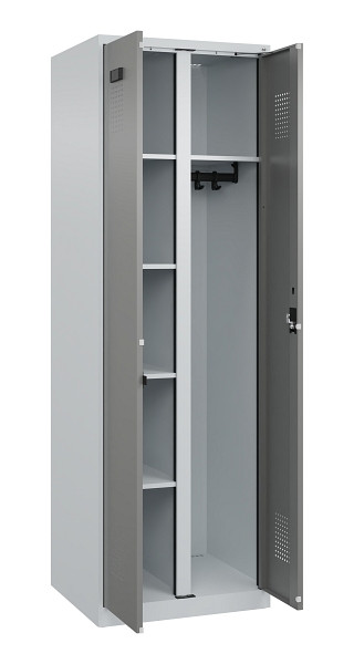 C+P Wäsche-/Garderobenspind Evolo PLUS, 2 Abteile, 1850x600x500mm, 7035/0004, Zylinderschloss, 049600-20 S10041