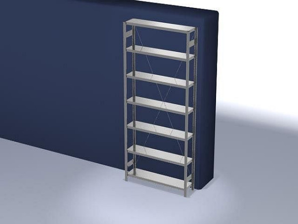 hofe Fachboden-Grundregal, 3000x300x1300 mm, 7 Fachebenen, verzinkt, 200 kg Fachlast, 1700 kg Feldlast, einseitige Bedienung, HZG30313XM