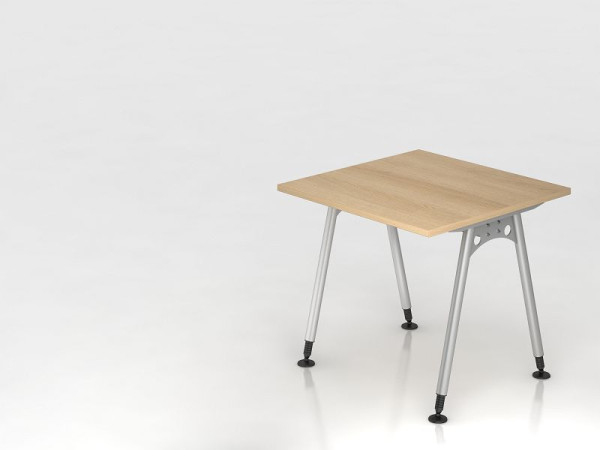 Hammerbacher Schreibtisch A-Fuß 80x80 Eiche, Rechteckform, VAS08/E/S