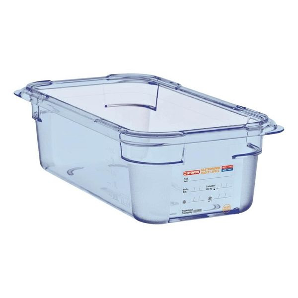 Araven GN1/4 ABS Lebensmittelbehälter blau 100mm, luftdicht, GP575