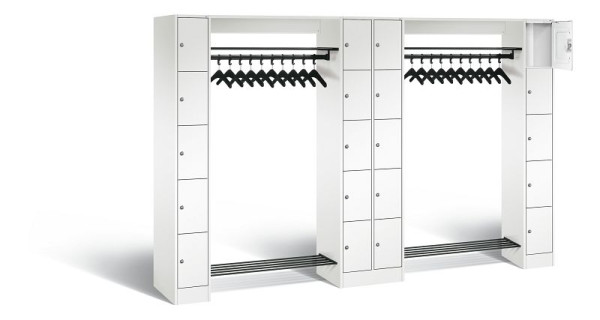 C+P Offene Garderobe Serie 8070, H1950xB2840xT480mm, Farbe: Verkehrsweiß, 80730-20 S10221