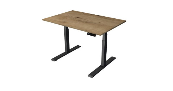 Kerkmann Steh-/Sitztisch B 1200 x T 800 mm, anthrazit, elektrisch höhenverstellbar von 630 - 1270 mm, Eiche/anthrazit, 10270855