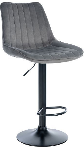 CLP Barhocker Toni Samt schwarz, dunkelgrau, 321552