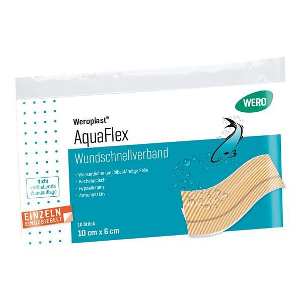 WERO Weroplast AquaFlex Wundschnellverband 10 x 6 cm, VE: 10 Stück, 170262