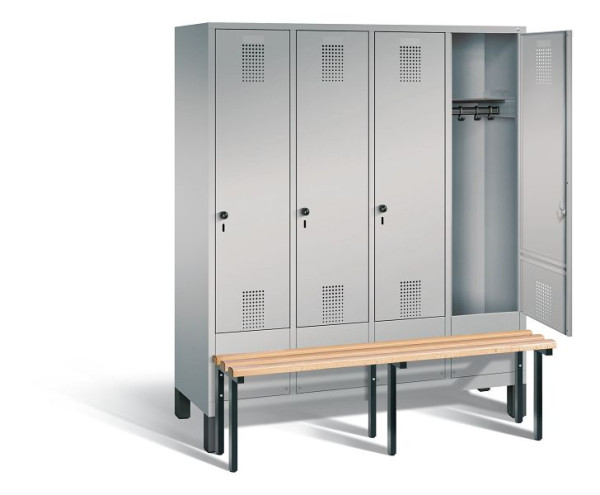 C+P Garderobenschrank Evolo, H1850xB1590xT815mm, Farbe: Weißaluminium, 48030-42 S10119