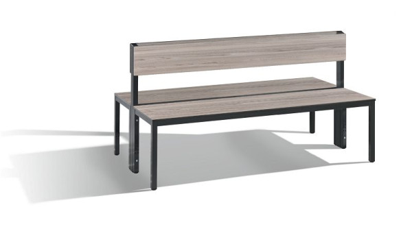 C+P Doppelseitige Sitzbank mit Rückenlehne, Basic Plus, H796xB1500xT760mm, 8061-400 S10003