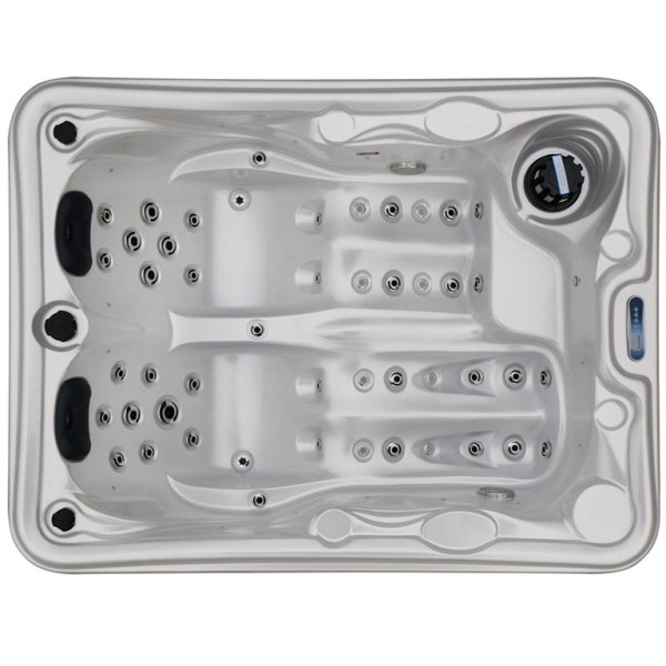 TroniTechnik Outdoor Whirlpool, 2 Personen, aus Sanitäracryl, winterfest isoliert, Balboa Spa, Massagedüsen, Liegeplätze, LED, 620 Liter, 6520