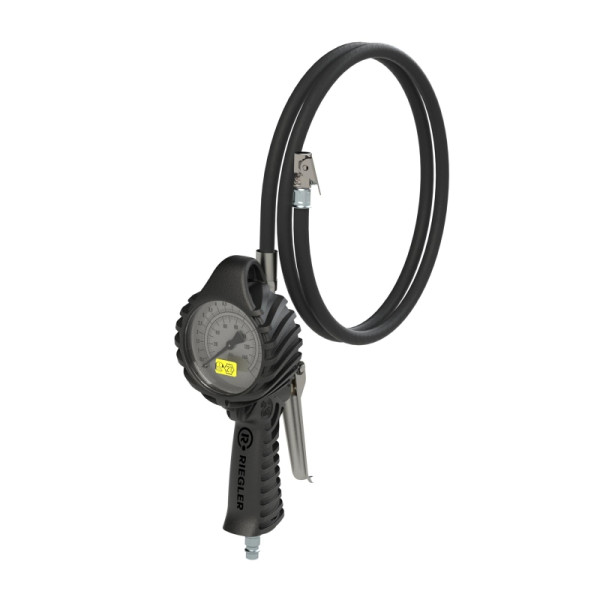 Riegler Standard-Handreifenfüllmesser mit Momentstecker, 3 m Schlauch drehbar, Mano Ø 80 mm, geeicht, 0-12 bar/170 psi, Stecknippel NW 7,2, 137585