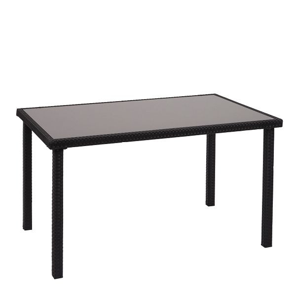 Mendler Poly-Rattan Tisch HWC-G19, Gartentisch Balkontisch, 120x75cm, schwarz, 70951