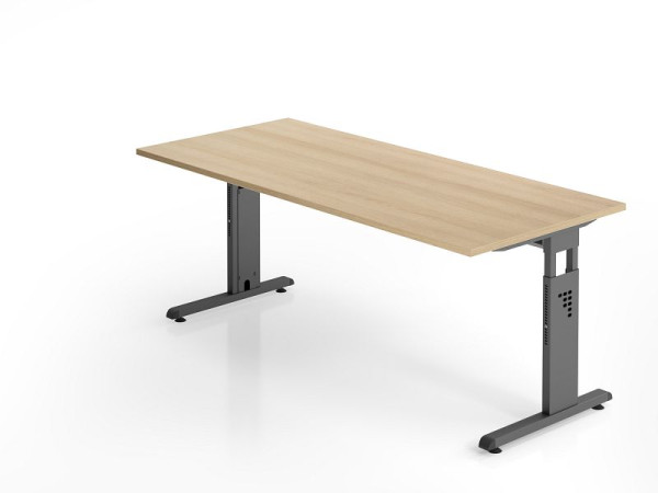 Hammerbacher Schreibtisch OS19, 180 x 80 cm, Platte: Eiche, 25 mm dick, 2 mm ABS-Kante, Rechteckform, VOS19/E/G
