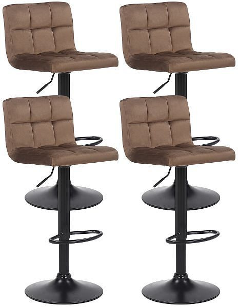CLP Barhocker Feni Samt, braun, VE: 4 Stück, 323879