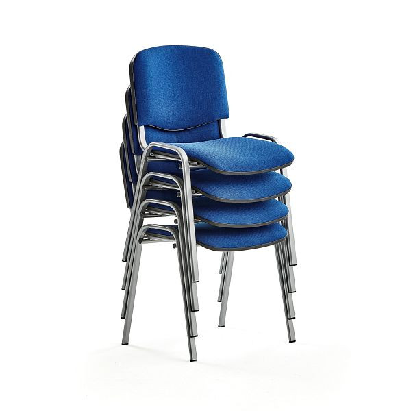 AJ Konferenzstühle NELSON, Textilbezug blau/alugrau, 4 Stück, 116613
