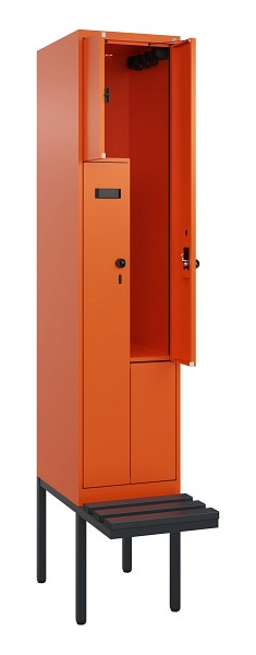 C+P Z-Spind Evolo PLUS, Bank, 2 Fächer, 2120x400x815mm, 2004/2004, Drehriegel, Material Sitzfläche Kunststoff, 0490437-122 S10081