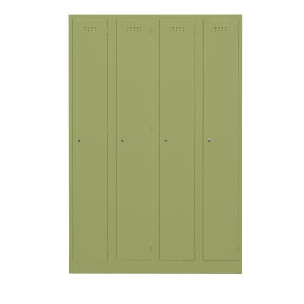 Bisley Garderobenschrank Primary Locker, 4 Abteile, 604 grün, PL3050Q1604