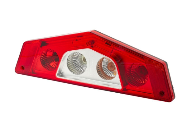 HELLA Heckleuchte, Caraluna X, Glühlampe, 12V, Einbau/geschraubt, ECE, Lichtscheibenfarbe: glasklar/rot, links, 2VP 012 570-071