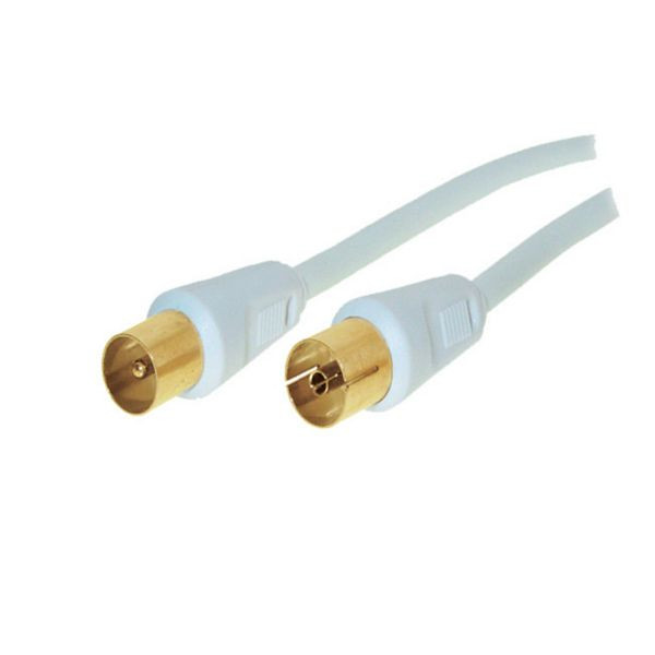 S-Conn Antennenkabel, 100% geschirmt, vergoldete Kontakte, BZT - CE > 90 dB, weiß, 3,75m, 80024-96G