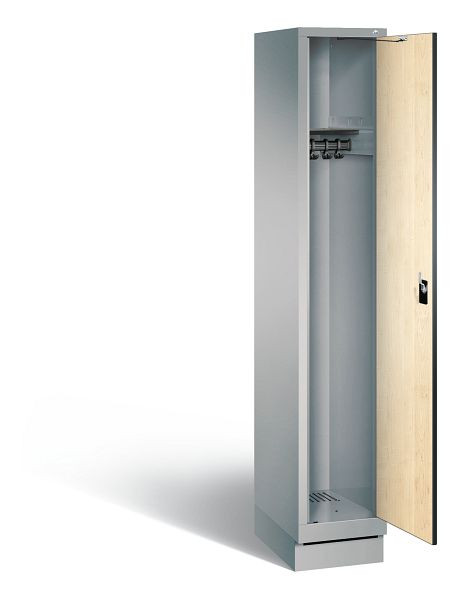 C+P Garderobenschrank Evolo, H1800xB320xT500mm, Farbe: Weißaluminium / Dekor Donau-Ahorn, 48020-10 S10493