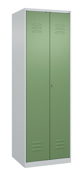 C+P Umkleidespind Classic PLUS SW, 2 Abteile, 1850x600x500mm, 7035/6011, Zylinderschloss, 080002-20 S10018