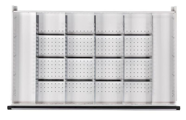 ANKE Werkbänke Schubladeneinteilungssatz; für Schublade 1200 x 600 mm (BxT); für Fronthöhe 90 - 150 mm; 1/4 Teilung, 902.455
