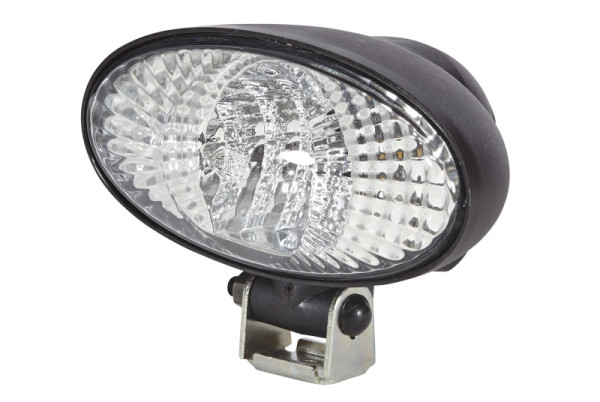 HELLA Halogen-Arbeitsscheinwerfer, Oval 90, 12V, Anbau, stehend/schwenkbarer Montagebügel, Nahfeldausleuchtung, Schutz-Kontakt-Stecker, 1GB 996 186-051