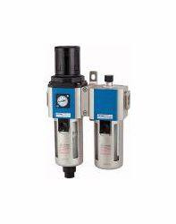 Riegler Wartungseinheit, zweiteilig mit Polycarbonatbehälter, Schutzkorb und Verbindungselement zur Wandbefestigung, halbautomatisches Ablassventil, 116378