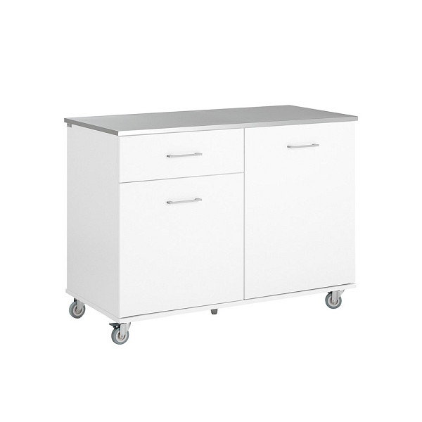 SoBuy Kücheninsel mit einer Schublade Weiß 120x56x90 cm, Funktional, FKW117-W