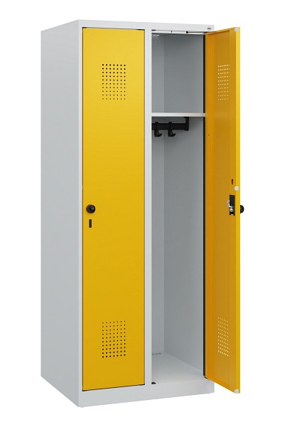 C+P Spind Evolo PLUS, 2 Abteile, 1530x600x500mm, 7035/1004, Drehriegel, 0490005-20 S10000