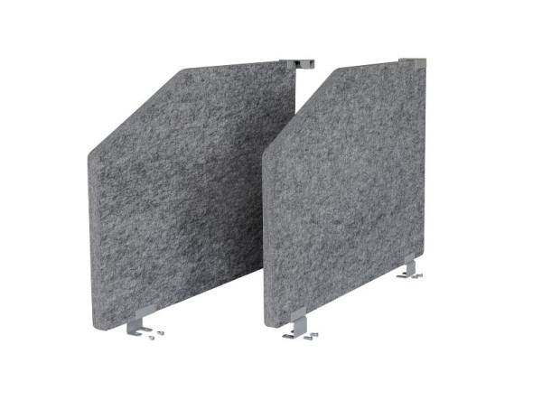 Hammerbacher 2-Set Seitenteile mit Halterung 73, 5x50, grau-meliert, Farbe: grau-meliert, Filzoptik, VARS2/5