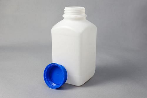 DENIOS Weithalsflaschen aus HDPE, eckig, natur-transparent, 4000 ml, UN, VE: 12 Stück, 257567