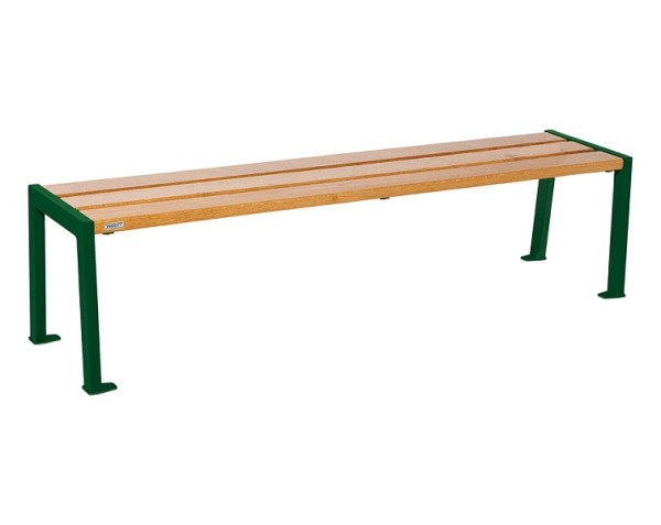 Procity Sitzbank Ohne Rückenlehne Silaos 1800 mm, Holz & Stahl, helle Eiche/RAL 6005, 209632.6005.CHEC
