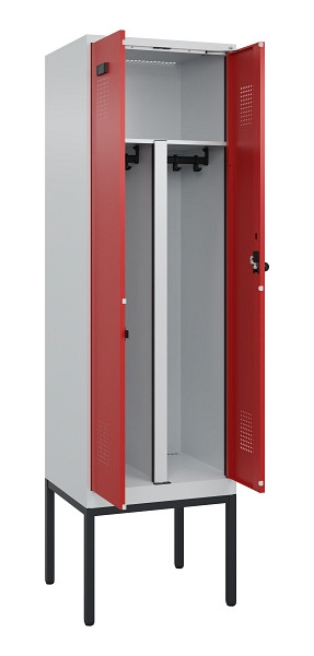 C+P PSA Doppel-Spind Evolo PLUS, Gestell, 2 Abteile, 2120x600x500mm, 7035/3000, Drehriegel, 0490327-20P S10003