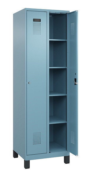 C+P Wäsche-Spind Evolo PLUS, mit Füßen, 2 Abteile, 1950x600x500mm, 0010/0010, Verschluss Zylinderschloss, Ablageböden 8, 049010-20B S10048