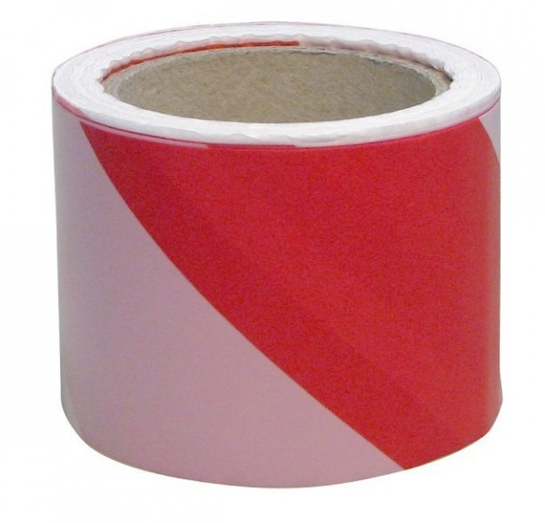 Dörner + Helmer Polyethylen Absperrband 80 mm breit, Spule, Folie, rot/weiß, 250 m, 490055