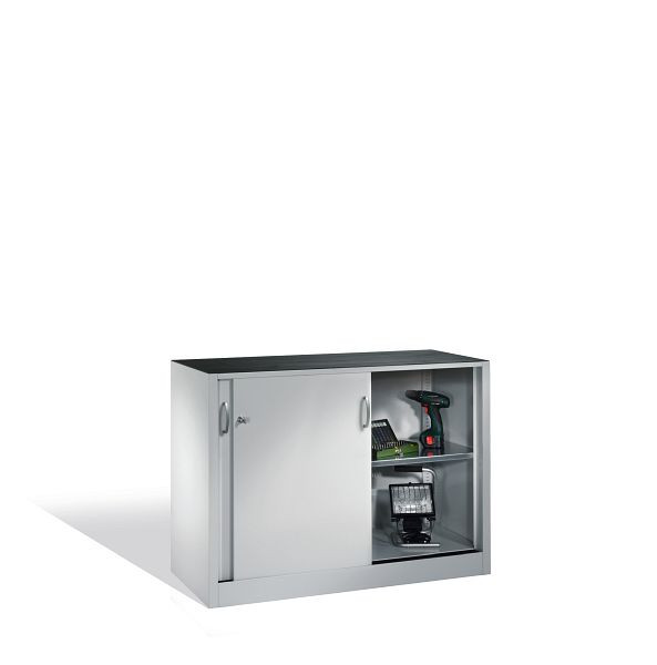 C+P Schiebetürenschrank Acurado, H1000xB1200xT400mm, Farbe: Lichtgrau, Bügelgriff, 2046-09 S10060