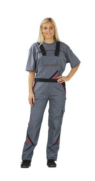 Planam Highline Damen Latzhose, schiefer/schwarz/rot, Größe 40, 2339040