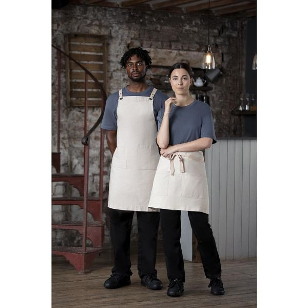 Southside Baumwoll Canvas Taillenschürze Grau, Stahlbeschläge in antikem Messing-Finish, BB688