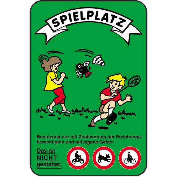 Stein HGS Spielplatzschild, SPIELPLATZ - Benutzung nur mit Zustimmung..., 400 x 600 mm, 14843