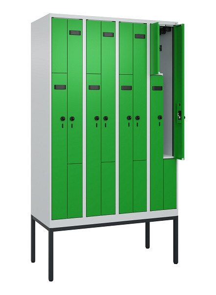 C+P Z-Spind Evolo PLUS, Gestell, 8 Fächer, 2120x1200x500mm, 7035/6037, Drehriegel, 0490337-408 S10004