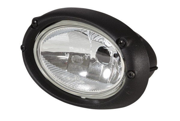 HELLA Halogen-Hauptscheinwerfer - Oval 100 - 12/24V - oval - Einbau - ECE - glasklare Streuscheibe - Stecker: AMP - 2-polig - links/rechts, 1BA 996 261-021