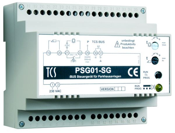 TCS Türkontrollsystem Versorgungs- und Steuergerät PSG01 für Groß- und Sonderanlagen mit langen Leitungen, Hutschiene 6 TE, PSG01-SG