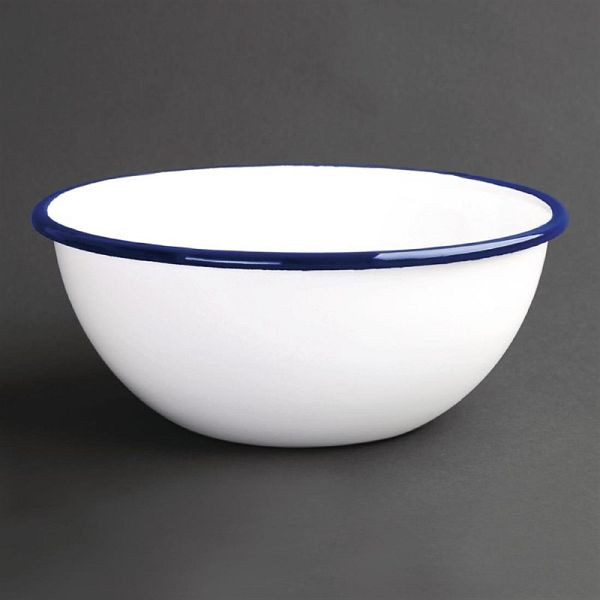 Olympia emaillierte Dessertschalen weiß-blau 6cm, VE: 6 Stück, GM514
